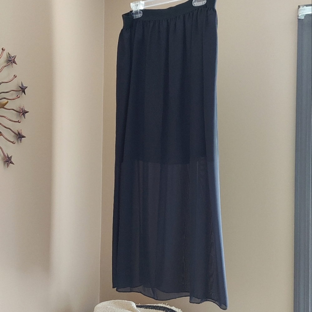 Layered chiffon maxi skirt